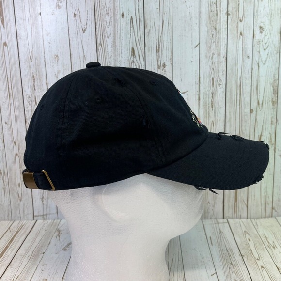 MUKA Paid‎ Bear Dad Hat Cap Black Distressed Baseball Embroidered MU:KA: - Picture 7 of 9